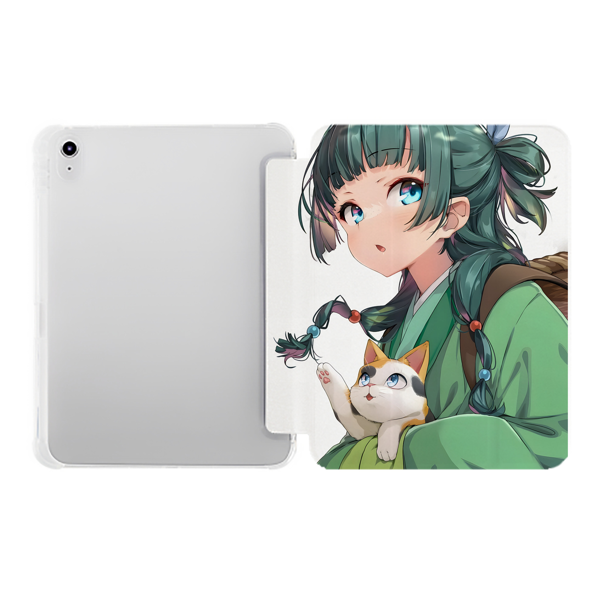 （画像用） 薬屋のひとりごと The Apothecary Diaries IPad ケース ペン収納付き 三つ折りスタンド PUレザー×シリコン 対応機種9.5/10.5/10.9インチ